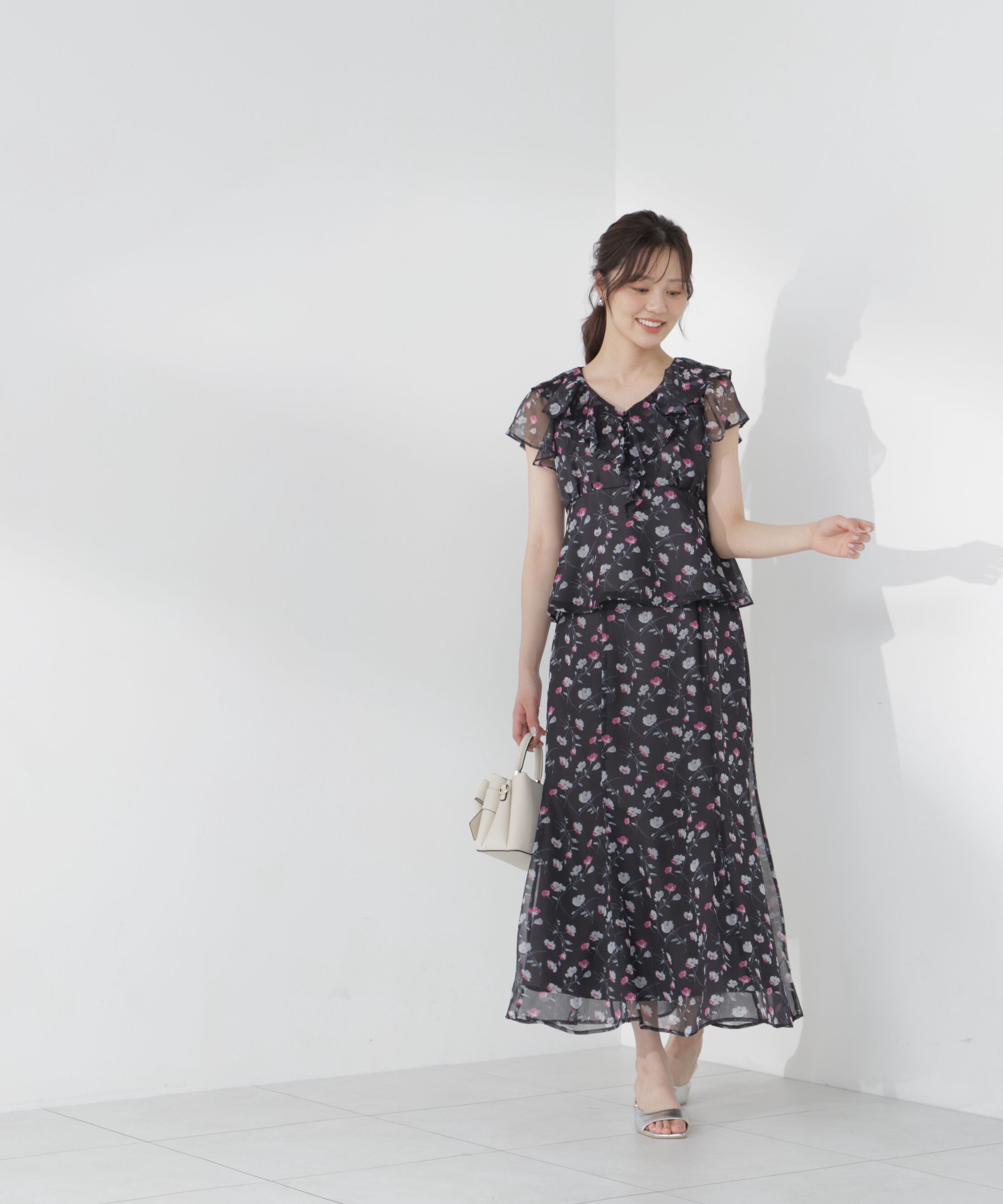 PROPORTION BODY DRESSING「フラワープリントペプラムブラウス」|シャツ・ブラウス|