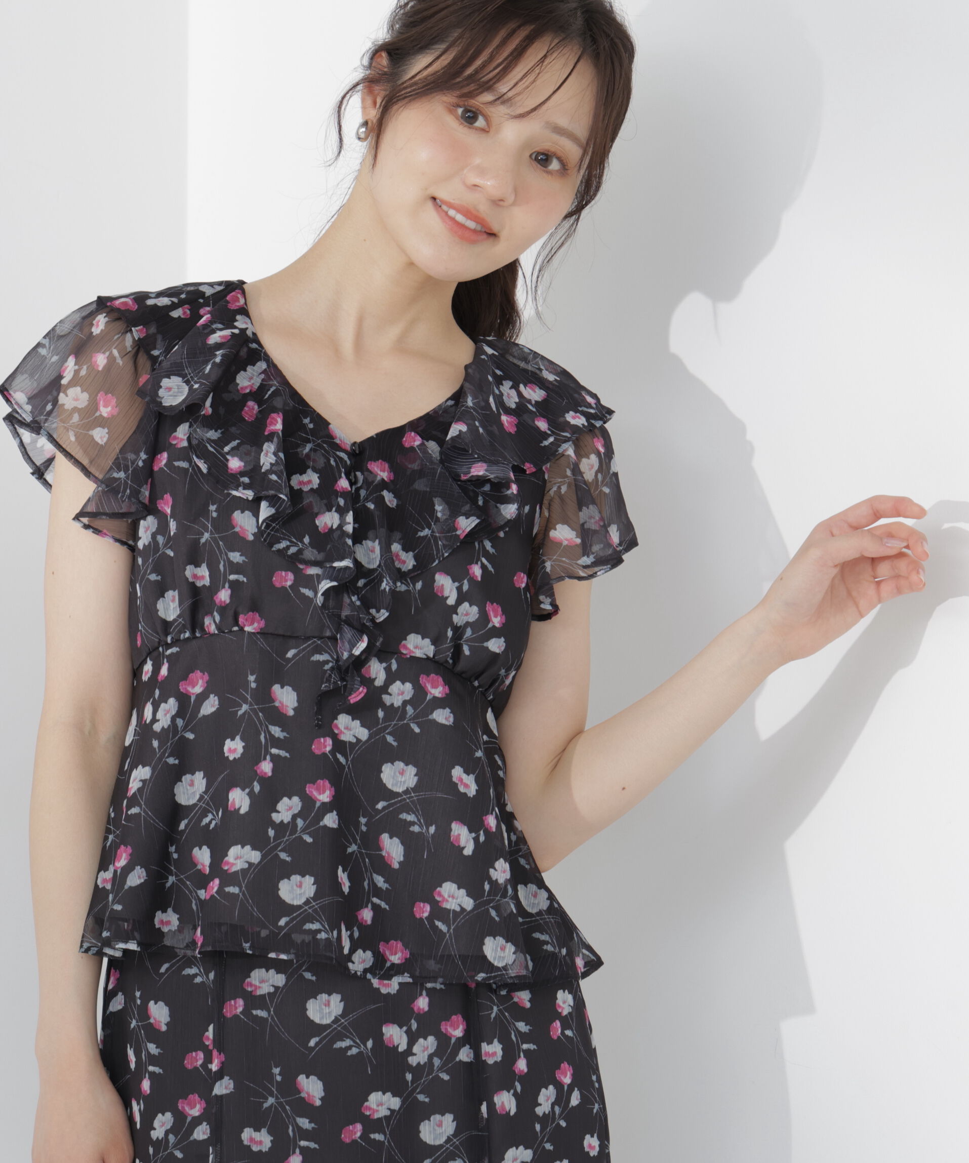 PROPORTION BODY DRESSING「フラワープリントペプラムブラウス」|シャツ・ブラウス|