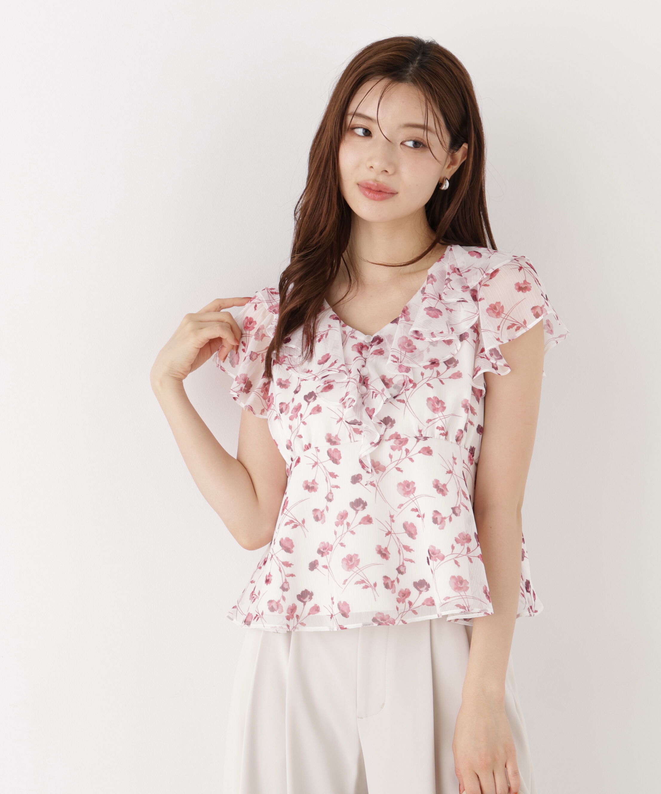 PROPORTION BODY DRESSING「フラワープリントペプラムブラウス」|シャツ・ブラウス|