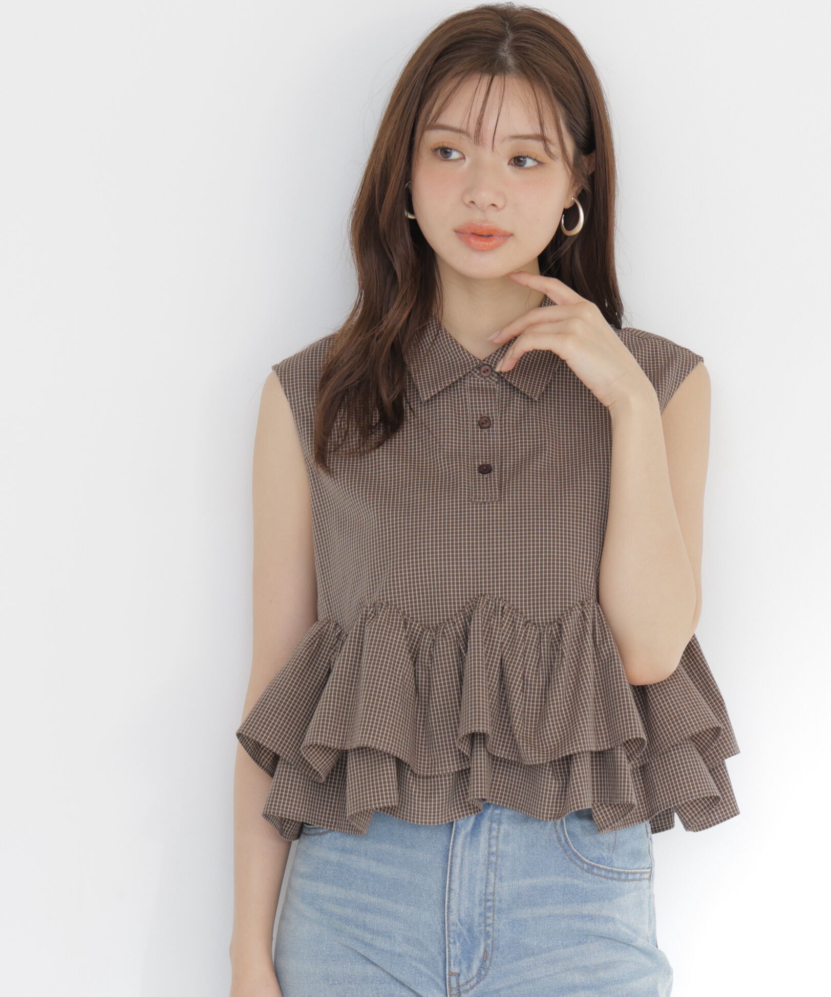 PROPORTION BODY DRESSING「＜a/mie＞フリルヘムブラウス」|シャツ・ブラウス|