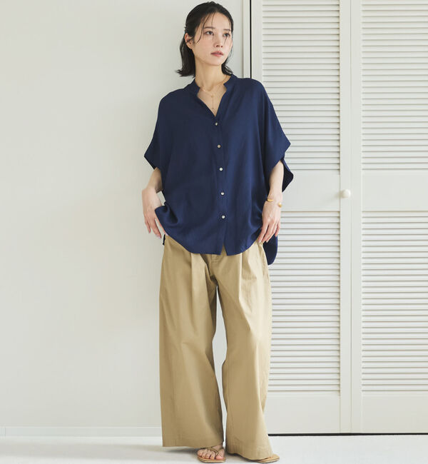 Doux archives「ウォッシャブルリネンライクスキッパープルオーバー／」|シャツ・ブラウス|