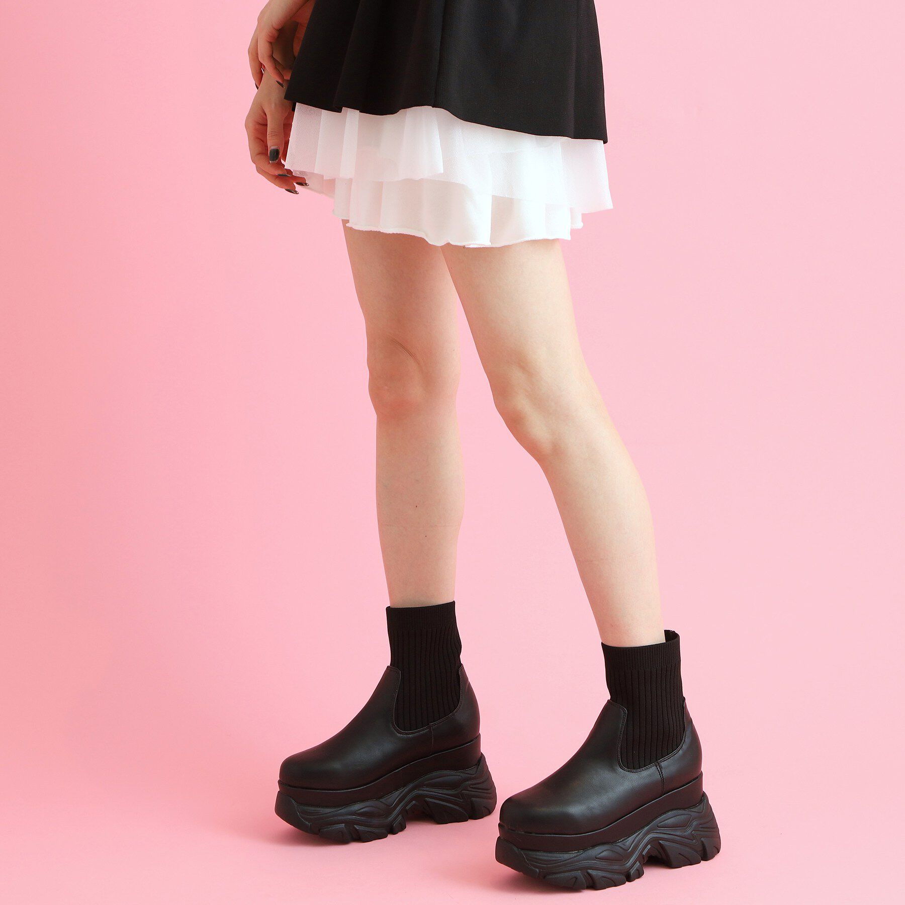 csT&P「厚底ソックスブーツ」|ショートブーツ|