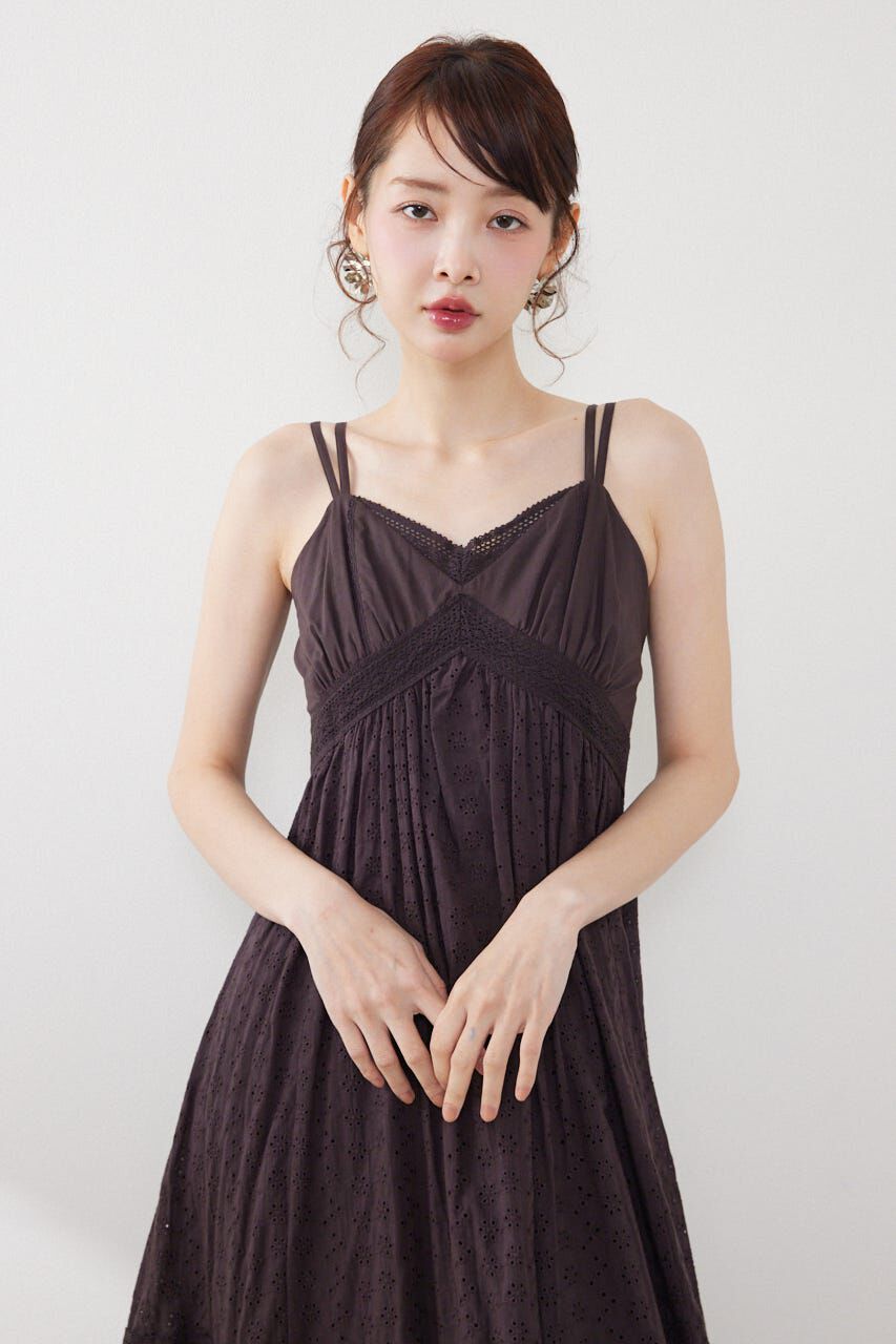 rienda「コットンレースティアードキャミワンピース」|ワンピース|