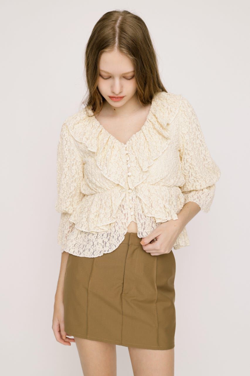 SLY「CUT LACE RUFFLE ブラウス」|シャツ・ブラウス|