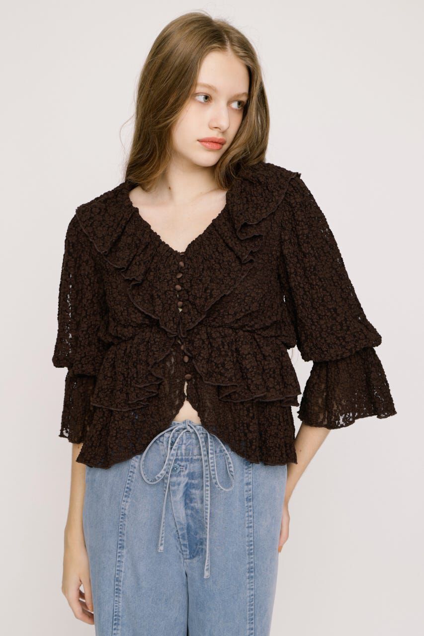 SLY「CUT LACE RUFFLE ブラウス」|シャツ・ブラウス|