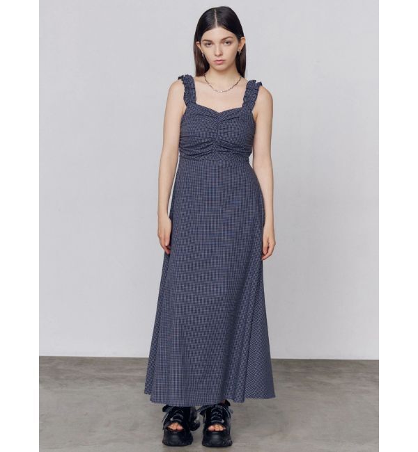EMODA「バックオープンリボンマキシワンピース」|ワンピース|ネイビー