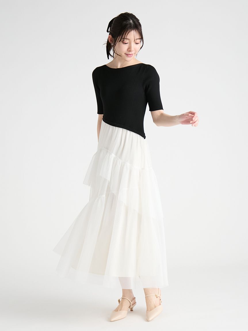 CELFORD「ニットドッキングラッフルワンピース」|ワンピース|