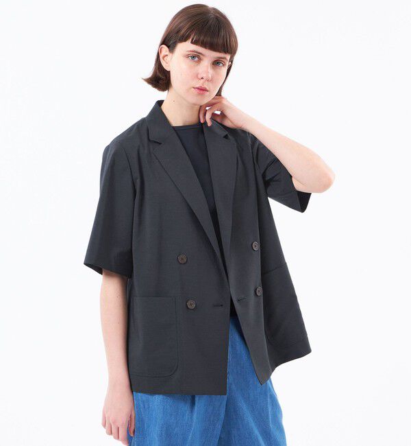 MACKINTOSH PHILOSOPHY「リネンミックスハーフスリーブジャケット」|テーラードジャケット|ネイビー