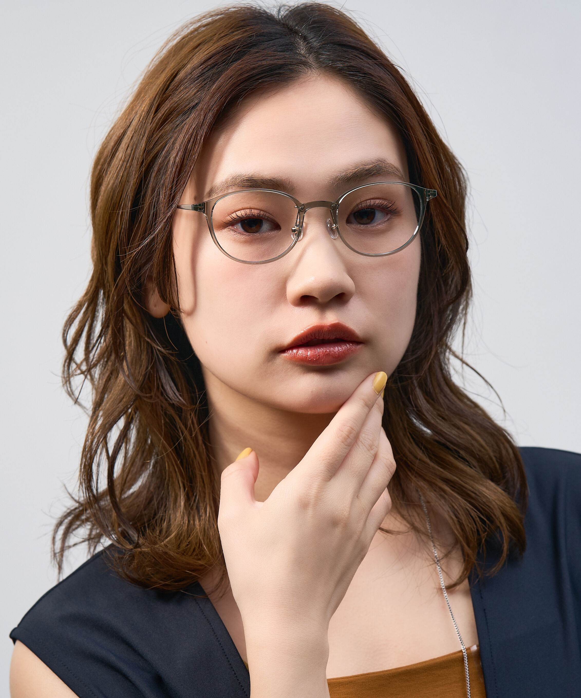  「ボストン型 軽量 メガネ｜ 軽量素材&times;チタン 大人可愛いメガネフレーム レンズ交換券付き」|メガネ|グリーン