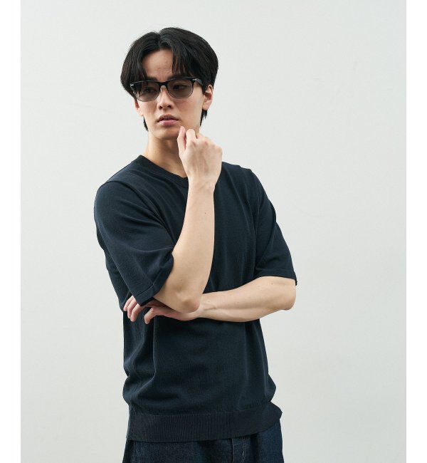  「SUNCUTGlasses/UV100%CUT サングラス レザー調 ラバーテンプル 紫外線対策 UV対策 UVカット ズレ落ち防止」|サングラス|