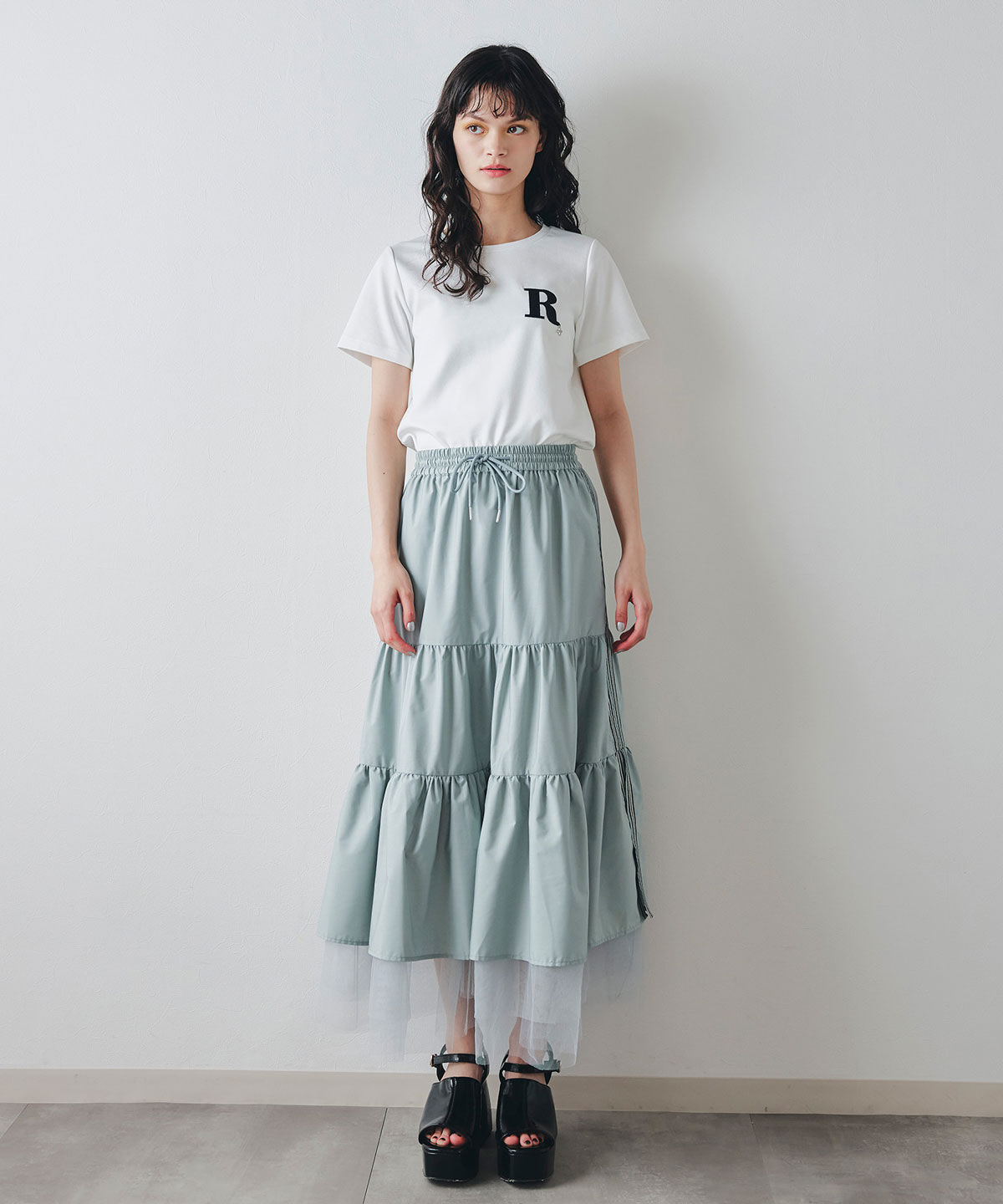 REDYAZEL「ビジューRチャームTシャツ」|Tシャツ・カットソー|