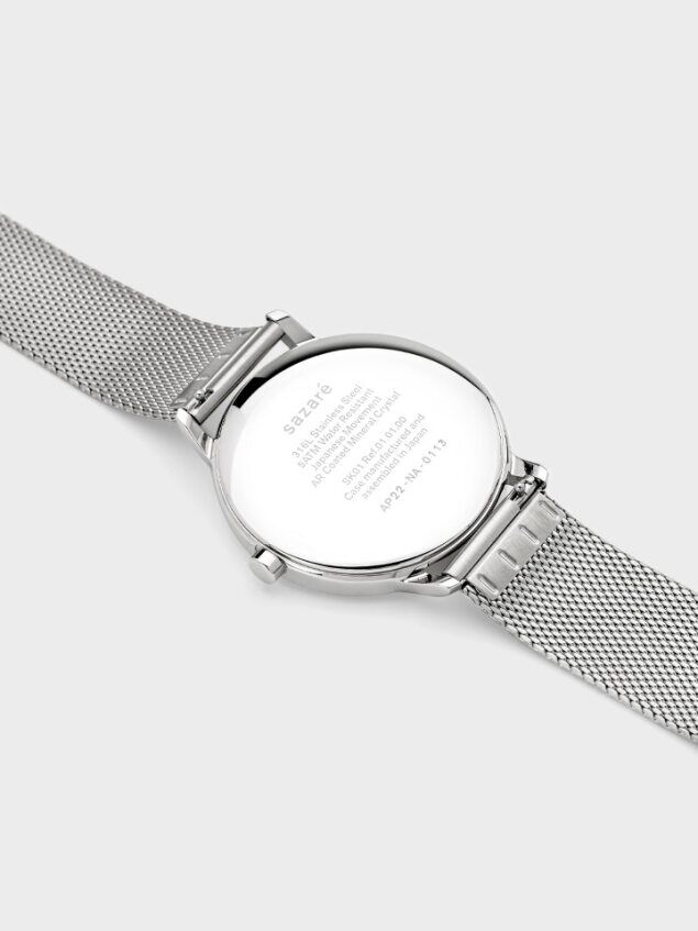 sazare「<sazare (ｻｻﾞﾚ) > 38mm SK01 1970/ SS SILVER MIRROR FINISH/ SILVER INDEX DIAL/ SILVER MESH」|腕時計|