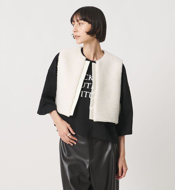 UNITED ARROWS「＜SACRA＞６分袖 レター Tシャツ」|Tシャツ・カットソー|