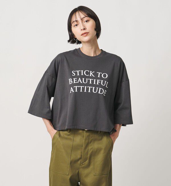 UNITED ARROWS「＜SACRA＞６分袖 レター Tシャツ」|Tシャツ・カットソー|