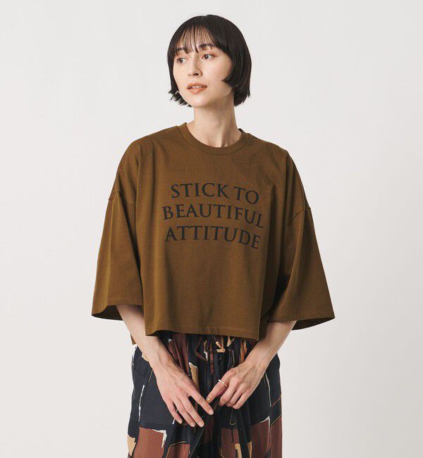 UNITED ARROWS「＜SACRA＞６分袖 レター Tシャツ」|Tシャツ・カットソー|