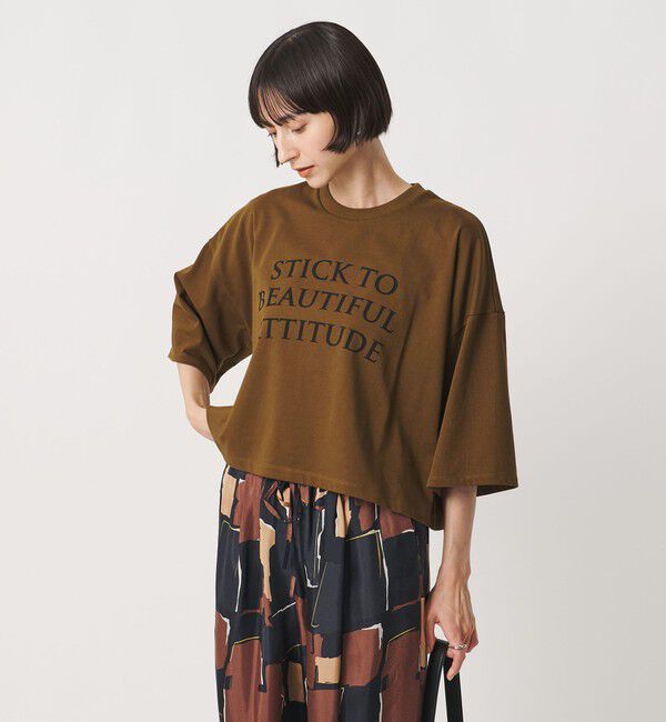 UNITED ARROWS「＜SACRA＞６分袖 レター Tシャツ」|Tシャツ・カットソー|