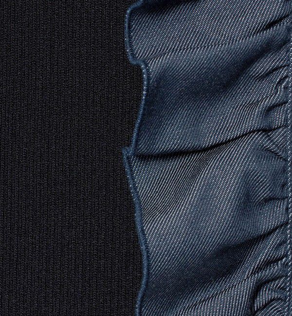 UNITED ARROWS「デニムライク フリル カーディガン ‐ウォッシャブル‐」|カーディガン|