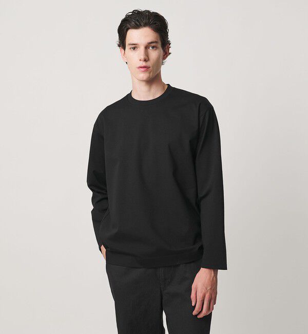 UNITED ARROWS「ポンチ ロングスリーブ Tシャツ デオドラント 抗菌防臭 接触冷感」|Tシャツ・カットソー|BLACK