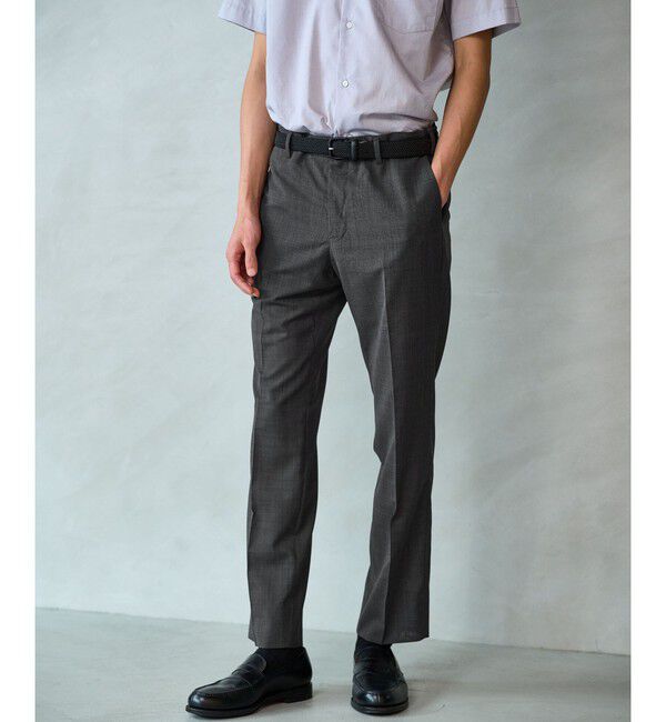 UNITED ARROWS green label relaxing「A+ air TW サイロ ピンチェック アジャスター スラックス -接触冷感・通気性-」|スラックス|DK.GRAY