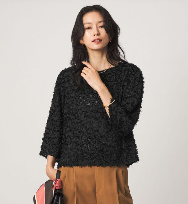 UNITED ARROWS green label relaxing「レオパード カット ジャガード ブラウス」|シャツ・ブラウス|BLACK