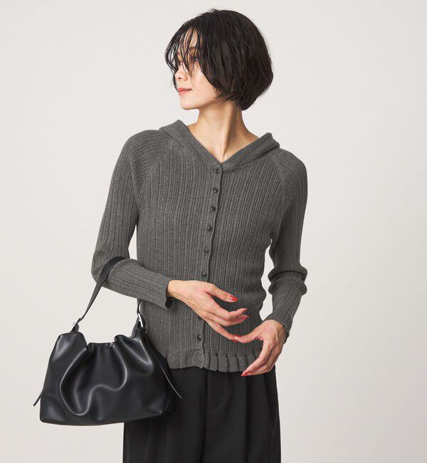 UNITED ARROWS green label relaxing「【別注】＜tyn.TGOR＞フリル リブ フード カーディガン」|カーディガン|