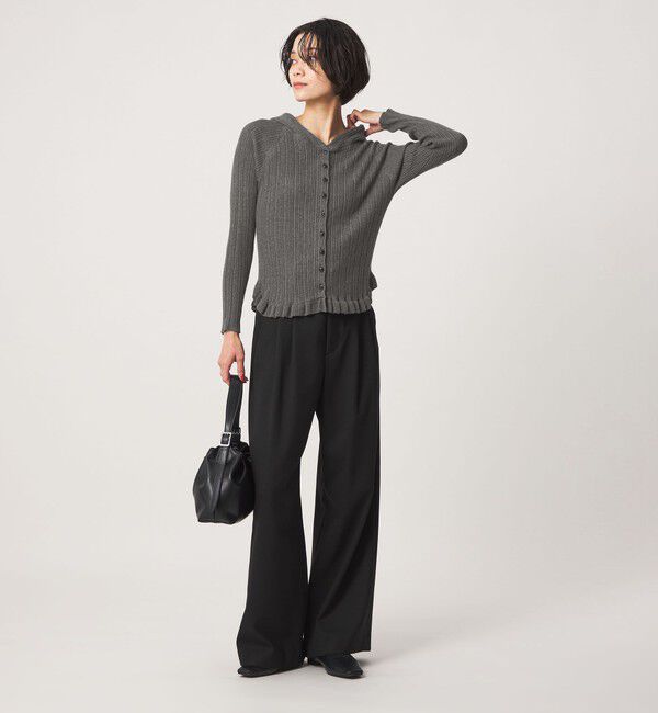 UNITED ARROWS green label relaxing「【別注】＜tyn.TGOR＞フリル リブ フード カーディガン」|カーディガン|