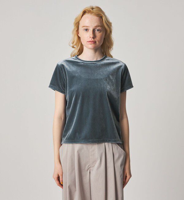 STEVEN ALAN「＜Steven Alan＞バック リボン ベロア Tシャツ」|Tシャツ・カットソー|