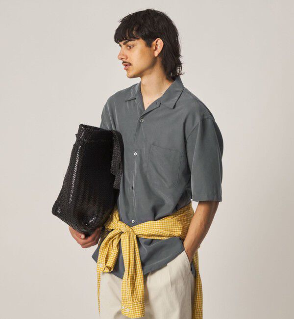 STEVEN ALAN「＜Steven Alan＞ ドレープ オープンカラー ショートスリーブ シャツ BOX」|シャツ・ブラウス|