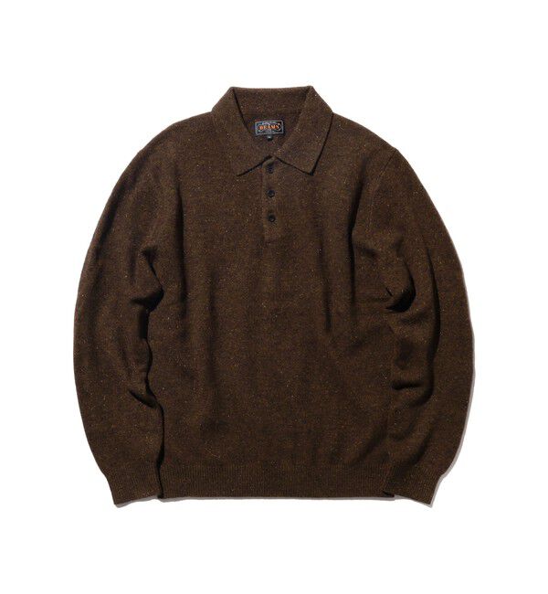 BEAMS PLUS「Knit Polo Nep 9G」|ポロシャツ|BROWN