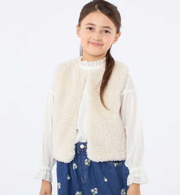 SHIPS KIDS「〈手洗い可能〉SHIPS KIDS:100～140cm / フェイクファー リバティ ベスト」|ベスト・ジレ|
