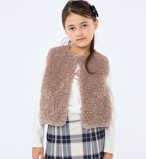 SHIPS KIDS「〈手洗い可能〉SHIPS KIDS:100～140cm / フェイクファー リバティ ベスト」|ベスト・ジレ|