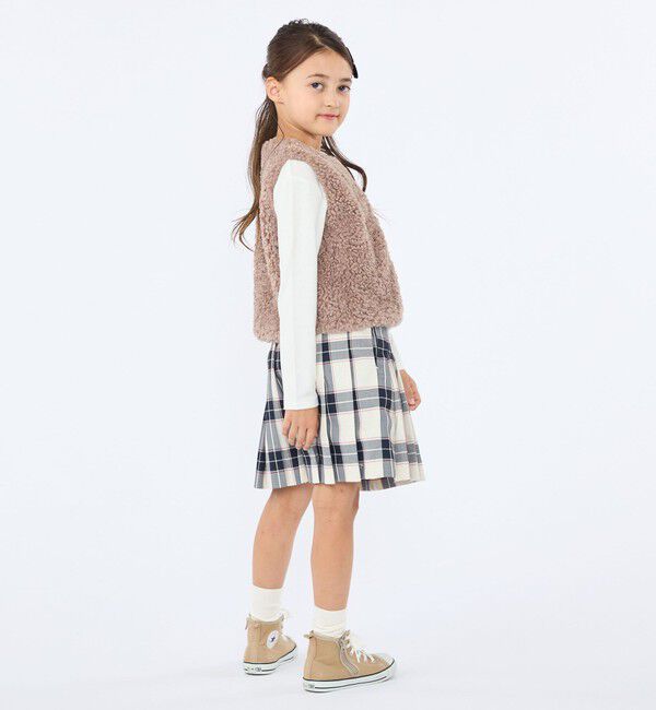 SHIPS KIDS「〈手洗い可能〉SHIPS KIDS:100～140cm / フェイクファー リバティ ベスト」|ベスト・ジレ|