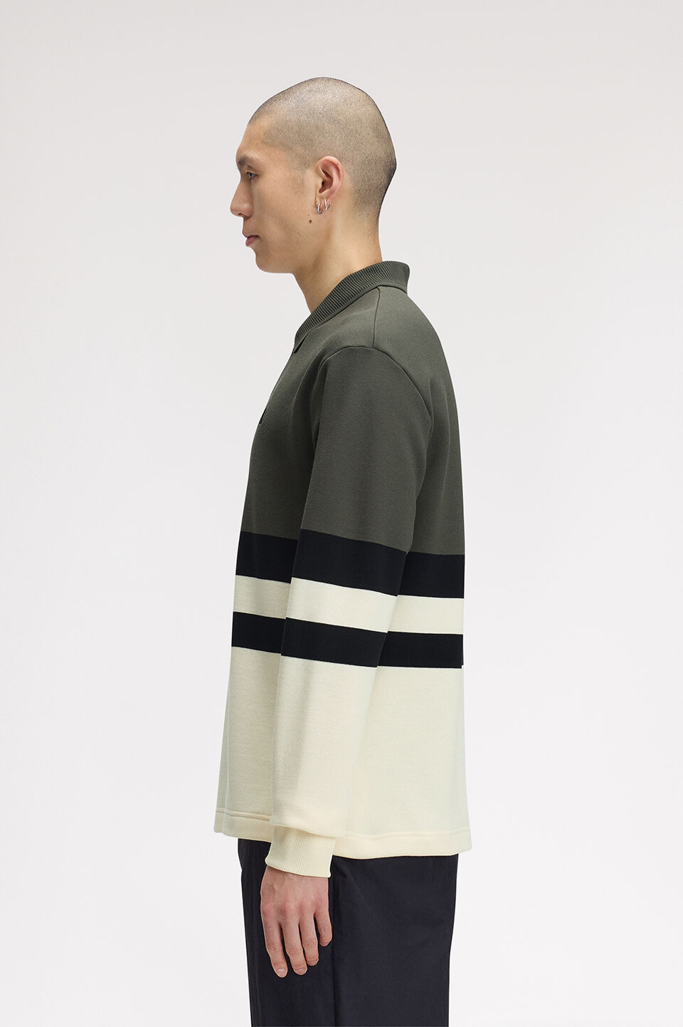 FRED PERRY 「FRED PERRY／Colour Block Collared Sweatshirt／カラーブロックポロスウェット」|ポロシャツ|