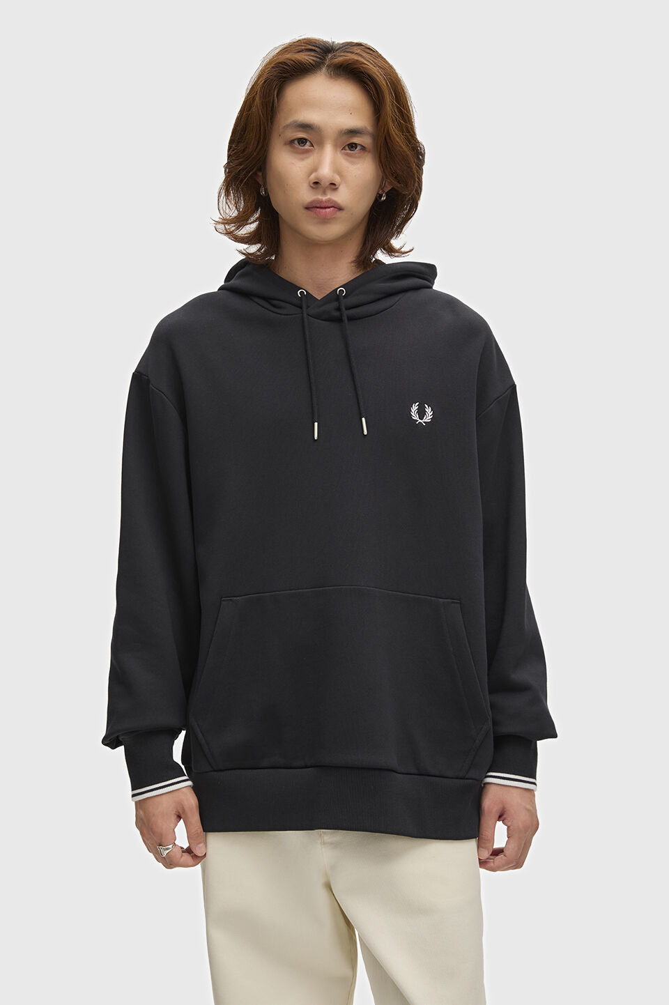 FRED PERRY 「FRED PERRY／Tipped Hooded Sweatshirt／ロゴフードスウェット」|スウェット・ジャージ|