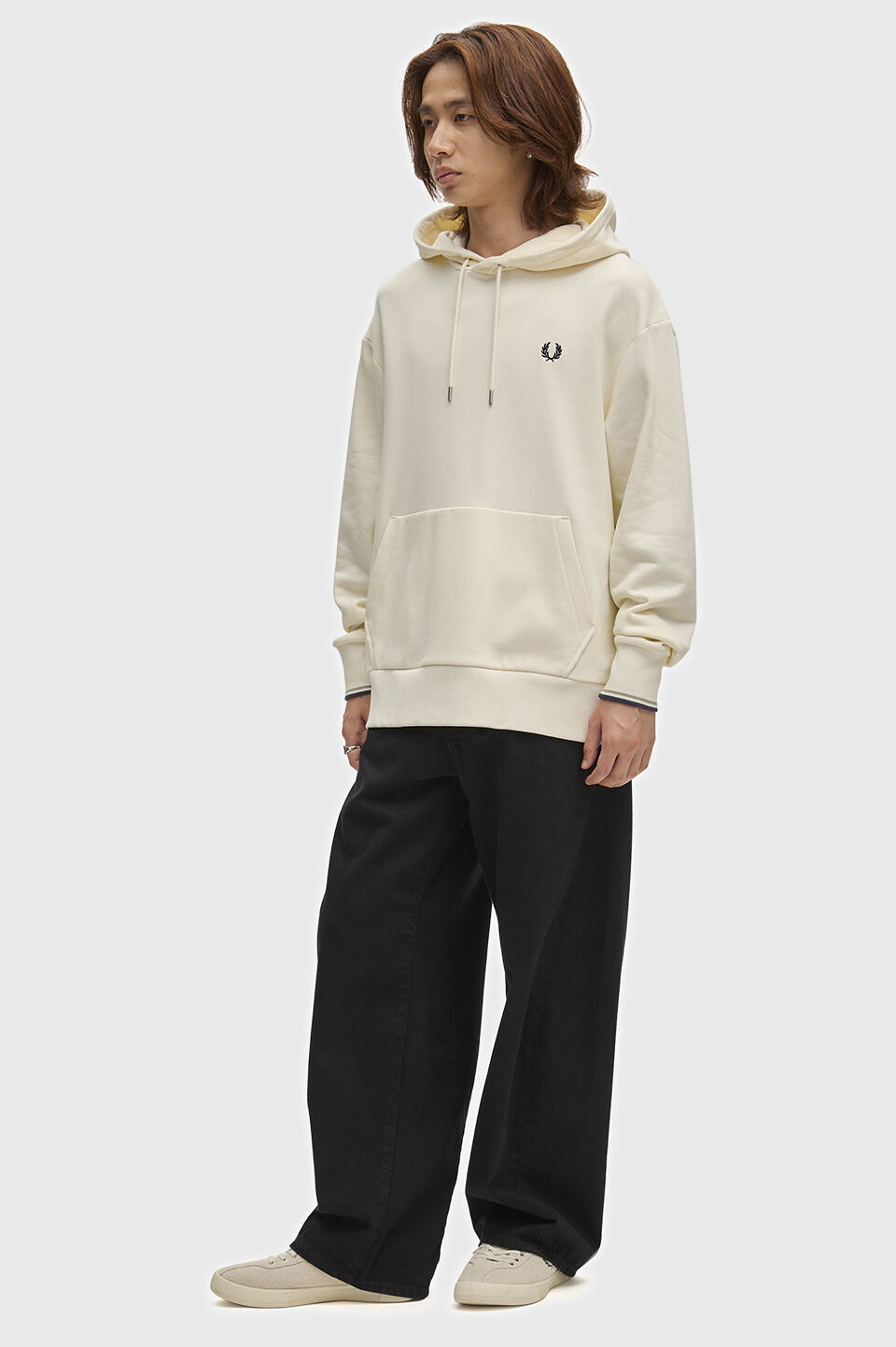 FRED PERRY 「FRED PERRY／Tipped Hooded Sweatshirt／ロゴフードスウェット」|スウェット・ジャージ|