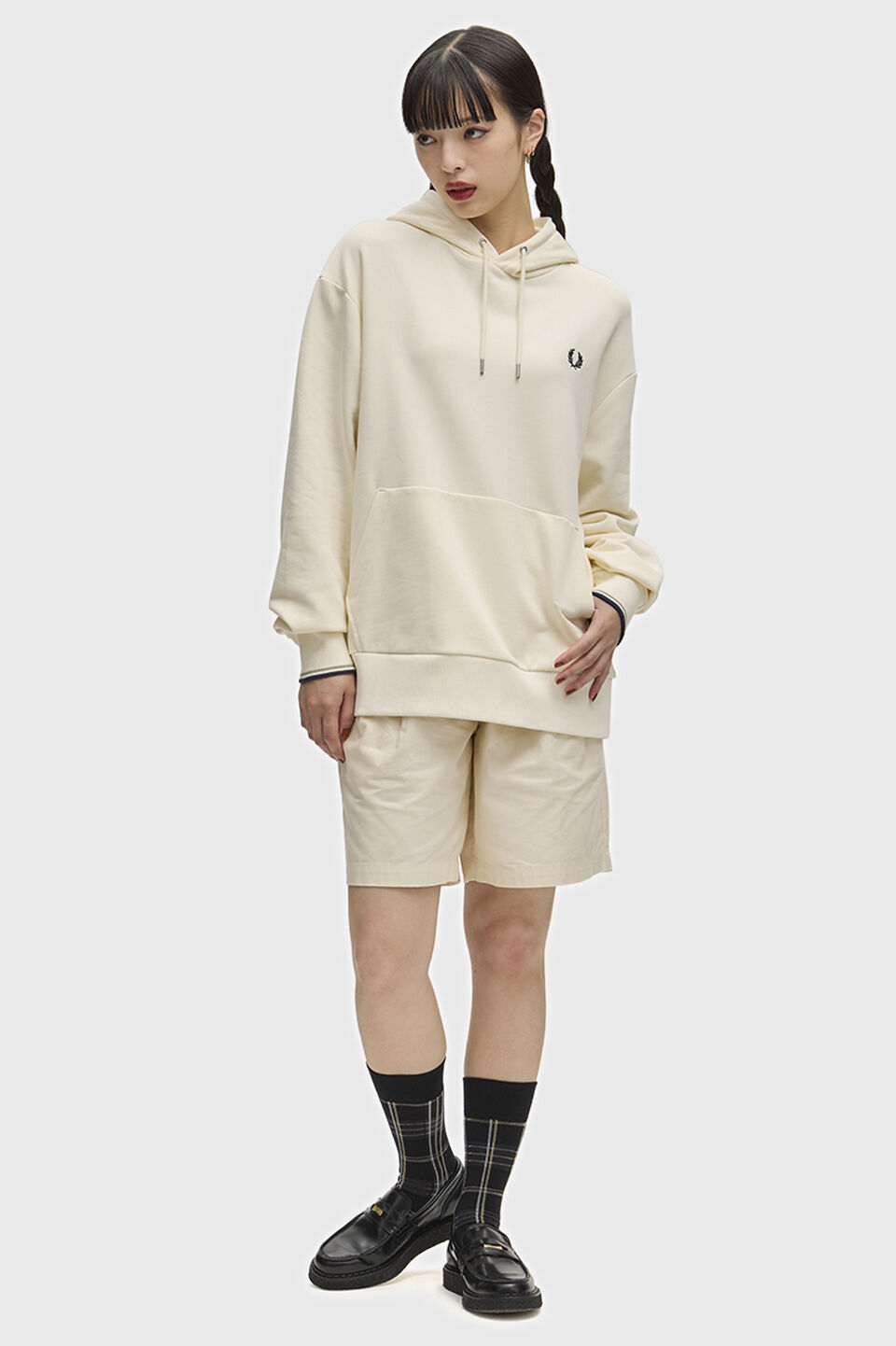 FRED PERRY 「FRED PERRY／Tipped Hooded Sweatshirt／ロゴフードスウェット」|スウェット・ジャージ|
