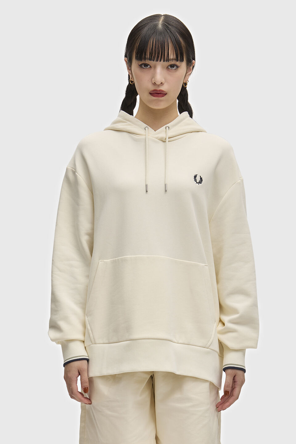 FRED PERRY 「FRED PERRY／Tipped Hooded Sweatshirt／ロゴフードスウェット」|スウェット・ジャージ|