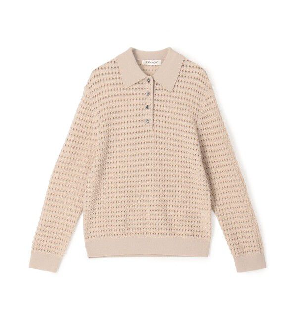 TOMORROWLAND BUYING WEAR「ZANKOV RYAN POINTELLE ポロカラー メッシュニット」|ニット・セーター|42 ライトベージュ系