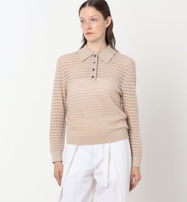 TOMORROWLAND BUYING WEAR「ZANKOV RYAN POINTELLE ポロカラー メッシュニット」|ニット・セーター|