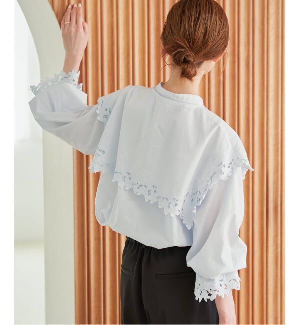 SLOBE IENA「《襟取り外し可/予約》刺繍カラーボリュームスリーブブラウス」|シャツ・ブラウス|