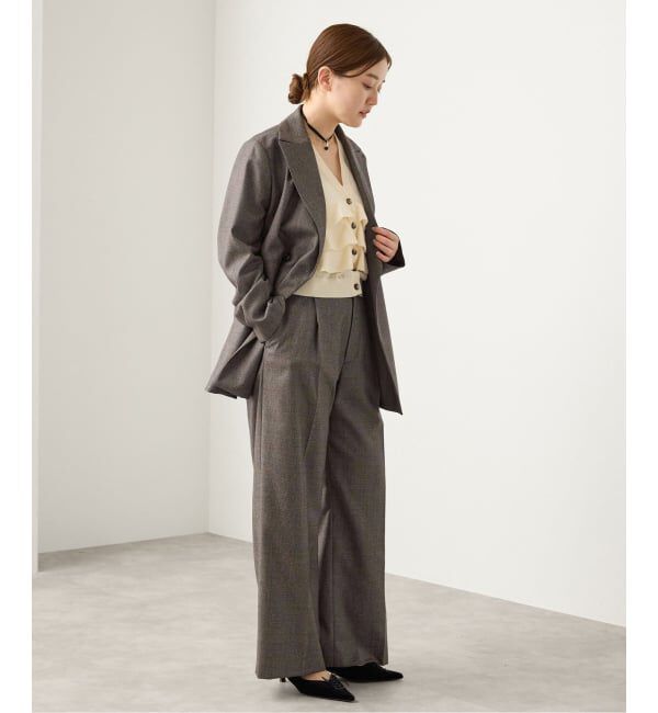IENA「《予約/セットアップ対応可》フラノチェックジャケット」|テーラードジャケット|