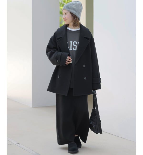 JOURNAL STANDARD relume「《WEB限定予約》尾州ウールモッサWブレストショートコート」|ピーコート|