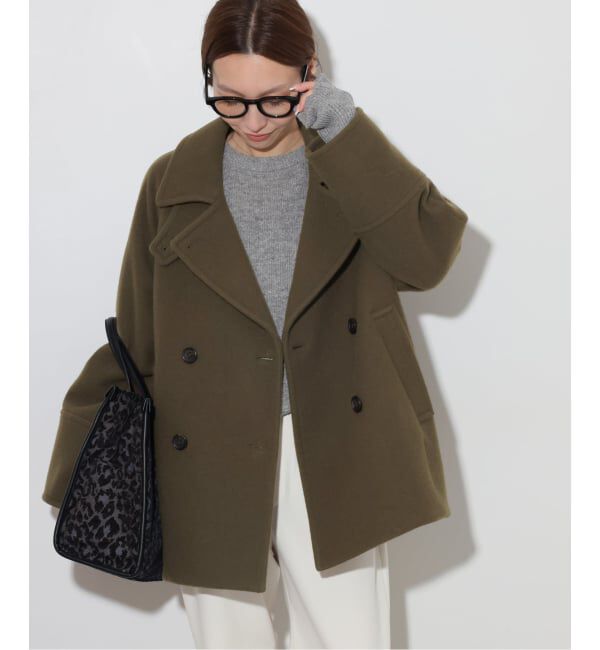 JOURNAL STANDARD relume「《予約》尾州ウールスーパー100スタンドPコート」|ピーコート|カーキ