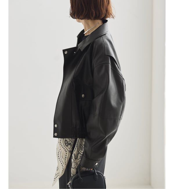 journal standard L'essage「《予約》DUNST/ダンスト UNISEX CROPPED ALTER-LEATHER BLOUSON ジャケット」|その他|