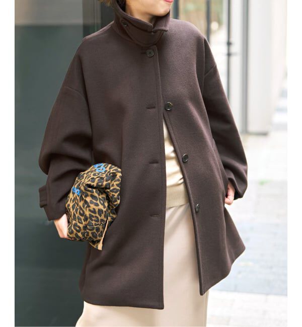 Spick and Span「《予約》160Sビーバーハーフコート」|ステンカラーコート|
