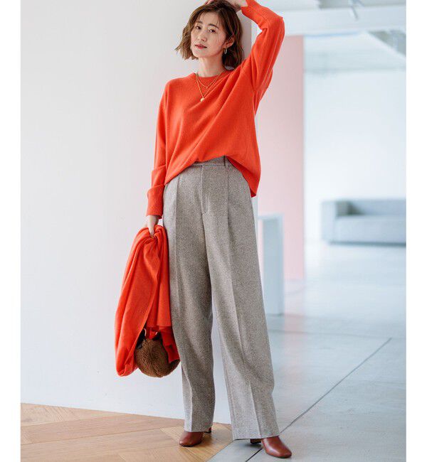 23区「シルクネップヘリンボーン ワイドパンツ」|その他|