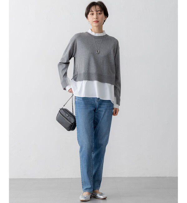 23区「【洗える】シャツ コンビネーション ニット」|ニット・セーター|