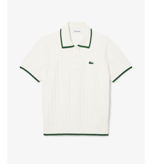 LACOSTE「メッシュ切り替え エッジ配色ゴルフニットポロシャツ」|ニット・セーター|