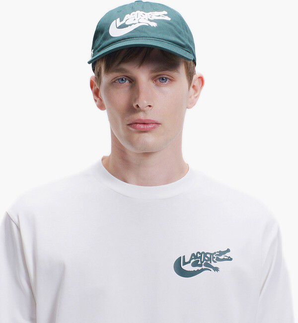 LACOSTE「ネーム&ワニロゴグラフィック長袖Tシャツ」|Tシャツ・カットソー|
