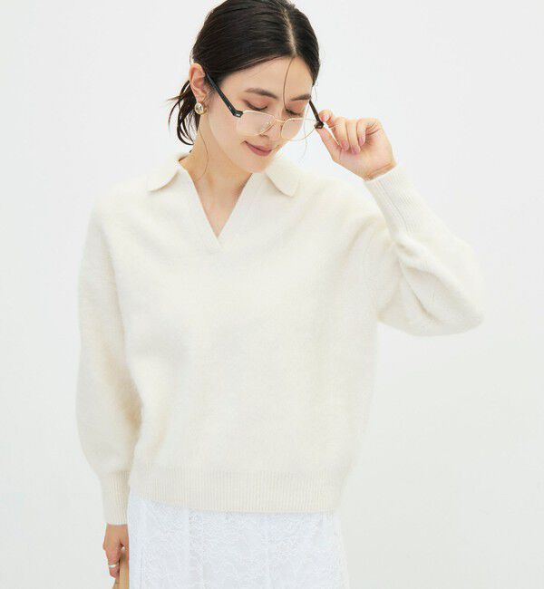 NOLLEY'S sophi「カシミヤ混へアリーポロ襟プルオーバー」|ニット・セーター|
